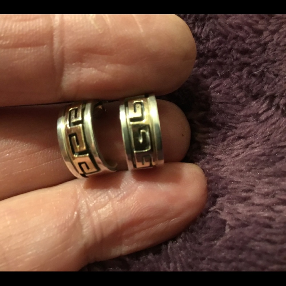 925 & 14Kt Y/Gold Native American Half Hoop Earrings!